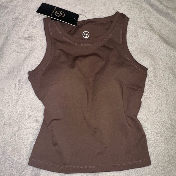 Move Theology Tops - Move Theology Workout Brown Tank Top